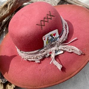 Rose pink custom ranch style/festival hat